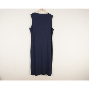 New Banana Republic Factory Wide Ribbed Navy Blue Sleeveless Midi Dress Women XL